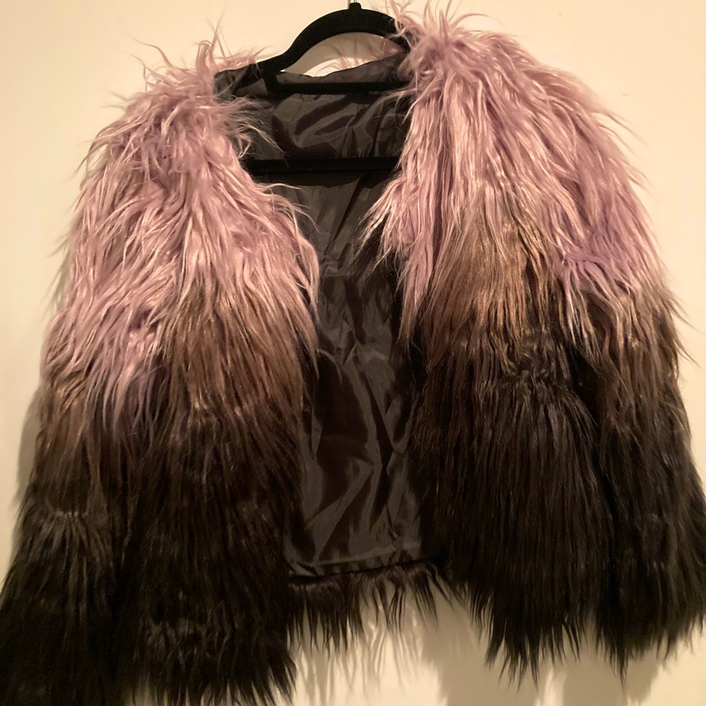Faux fur mini coat size small